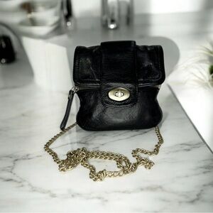 💟Black Leather Chain Mini Crossbody Bag
